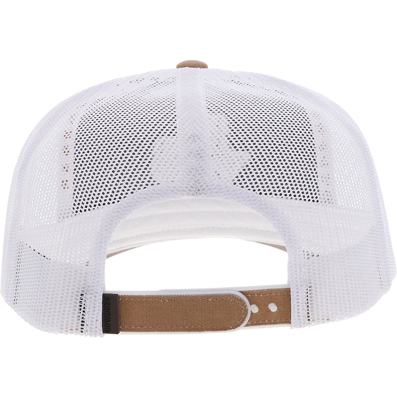 Men's HOOey Tan/White Dallas Cowboys Leather Texas Patch Trucker Snapback Hat