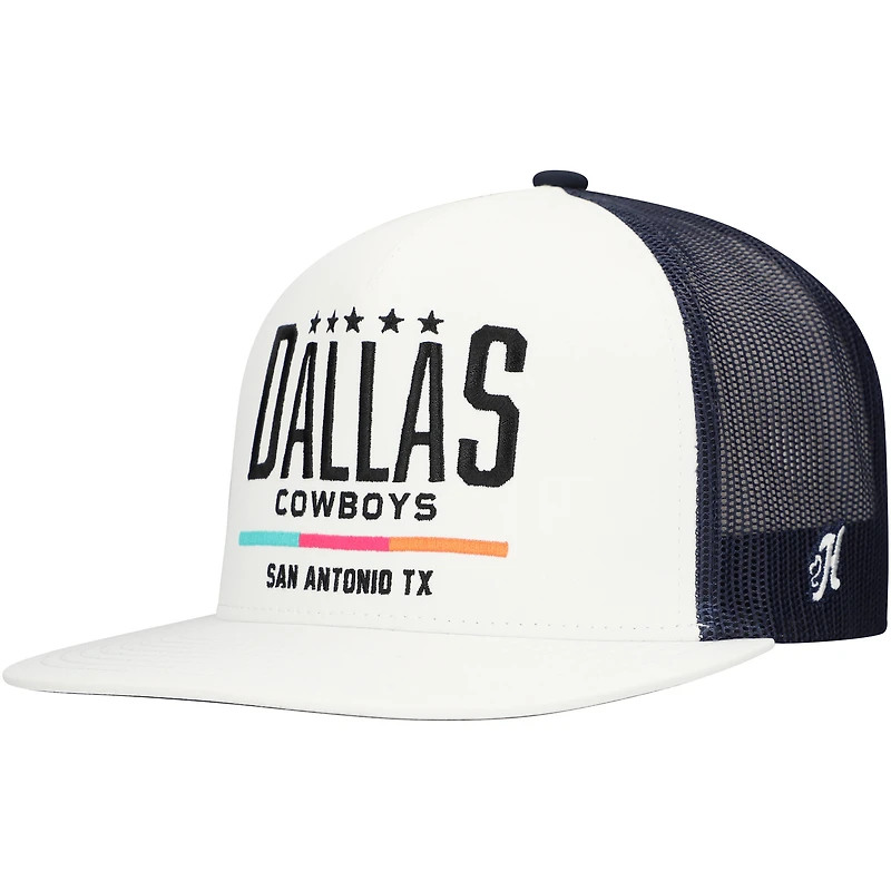 Casquette snapback blanche/bleu marine Dallas Cowboys San Antonio Trucker pour homme HOOey