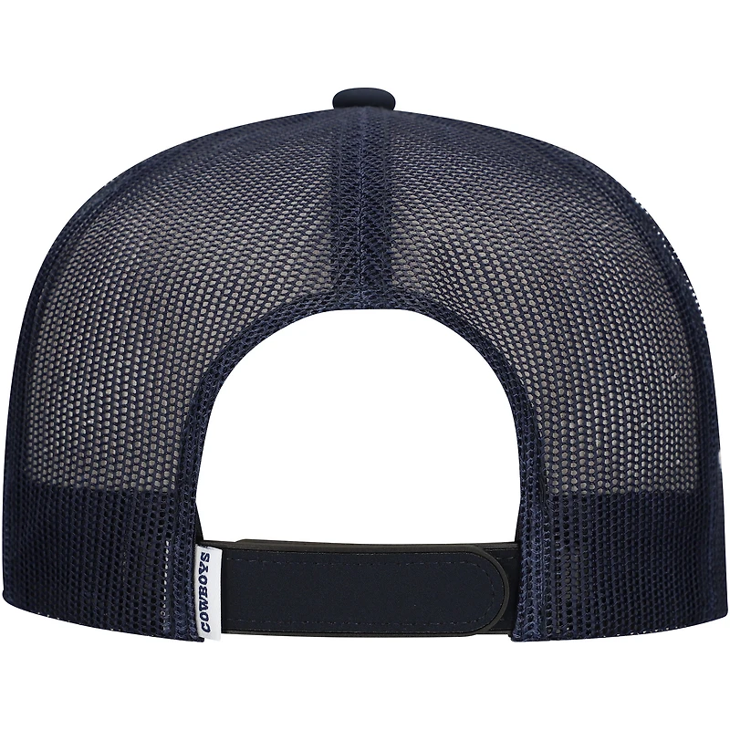 Men's HOOey White/Navy Dallas Cowboys San Antonio Trucker Snapback Hat