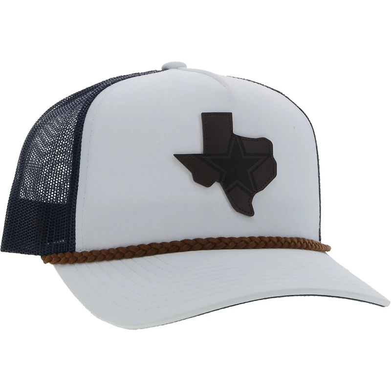 Men's HOOey White/Navy Dallas Cowboys State Patch Trucker Snapback Hat