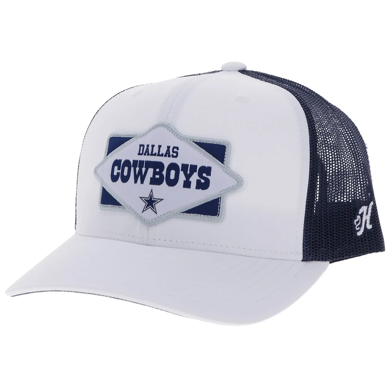 Casquette ajustable blanche à patchs superposés pour homme HOOey des Cowboys de Dallas