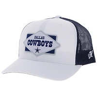 Casquette ajustable blanche à patchs superposés pour homme HOOey des Cowboys de Dallas