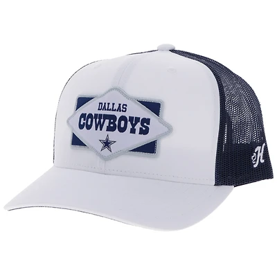 Casquette ajustable blanche à patchs superposés pour homme HOOey des Cowboys de Dallas