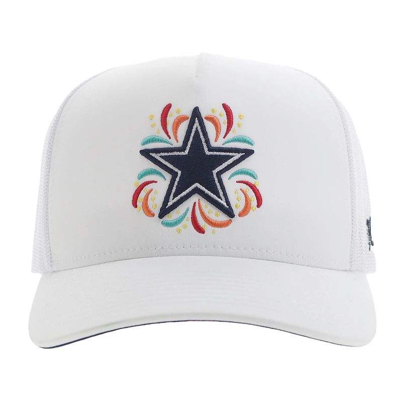 Casquette de camionneur réglable HOOey Dallas Cowboys NFL Fiesta blanche pour hommes
