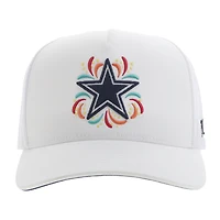 Casquette de camionneur réglable HOOey Dallas Cowboys NFL Fiesta blanche pour hommes