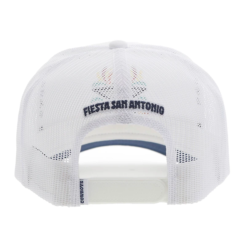 Men's HOOey White Dallas Cowboys NFL Fiesta Adjustable Trucker Hat