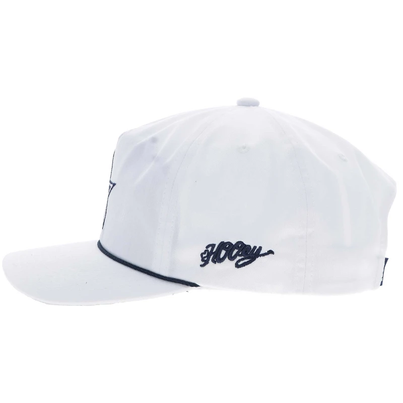 Casquette ajustable en corde avec logo étoile des Cowboys de Dallas pour homme HOOey White