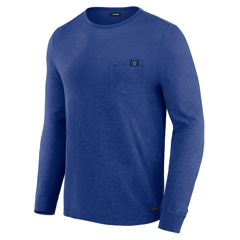 T-shirt à manches longues pour homme J. Palmer bleu marine Dallas Cowboys