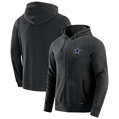 Men's J. Palmer Dark Heather Gray Dallas Cowboys Players Lounge Tri-Blend Full-Zip Hoodie