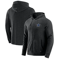 Sweat à capuche zippé tri-blend gris chiné foncé J. Palmer pour homme des Cowboys de Dallas Players Lounge