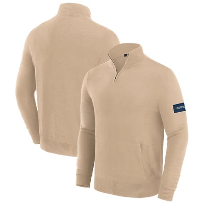 Men's J. Palmer Tan Dallas Cowboys Franchise Quarter-Zip Sweater