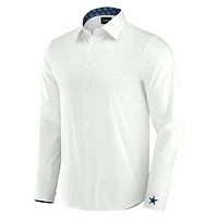 Chemise boutonnée à manches longues pour homme J. Palmer Dallas Cowboys Man-In-Motion blanche