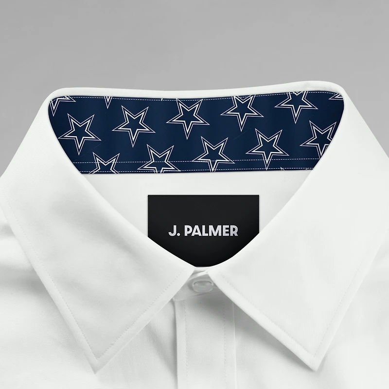 Chemise boutonnée à manches longues pour homme J. Palmer Dallas Cowboys Man-In-Motion blanche