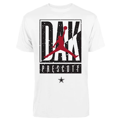 T-shirt graphique Jordan Brand Dak Prescott blanc Dallas Cowboys Cut Box pour homme