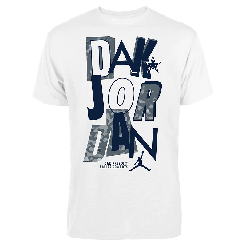 Men's Jordan Brand Dak Prescott Navy Dallas Cowboys Shoe Schedule Graphic T-Shirt