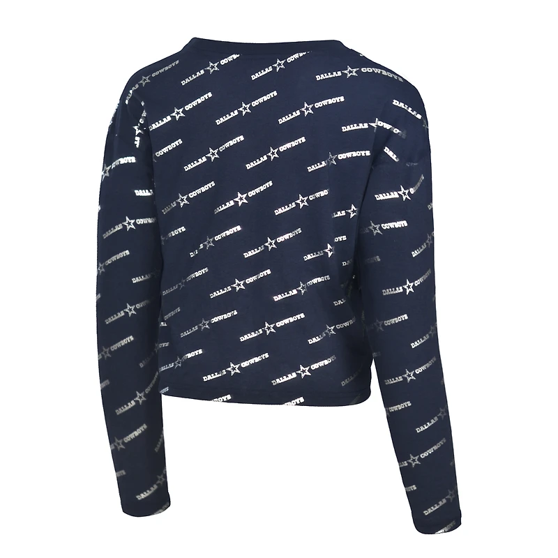 T-shirt à manches longues bleu marine Dallas Cowboys de Lauren James pour homme