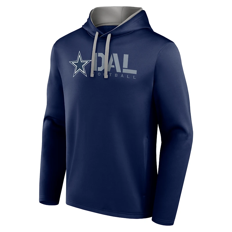 Sweat à capuche bleu marine avec logo Athletic Cowboys de Dallas pour homme