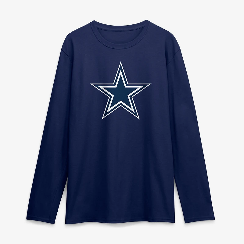 Men's Logo Athletic Navy Dallas Cowboys Primary Long Sleeve T-Shirt