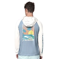 Sweat à capuche rashguard manches longues pour homme Margaritaville bleu clair/crème Dallas Cowboys Sand, Sea, Sunsets