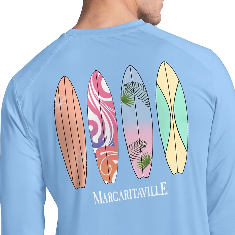 T-shirt anti-UV A manches longues Margaritaville bleu clair pour homme, Dallas Cowboys « Life's Beach ».