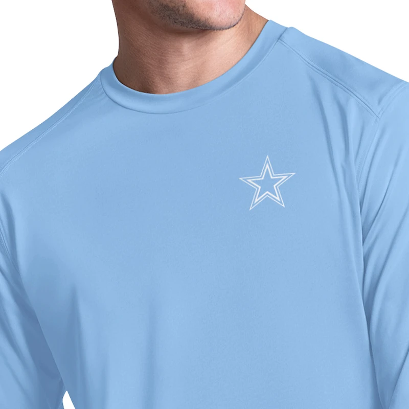 Men's Margaritaville Light Blue Dallas Cowboys Life's A Beach Long Sleeve Rashguard