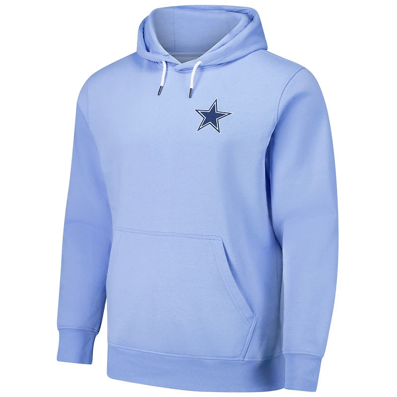 Sweat à capuche teint en pièce bleu clair Dallas Cowboys Time Flies Margaritaville pour homme