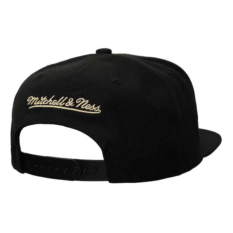 Men's Mitchell & Ness Black Dallas Cowboys Cream Script Snapback Hat