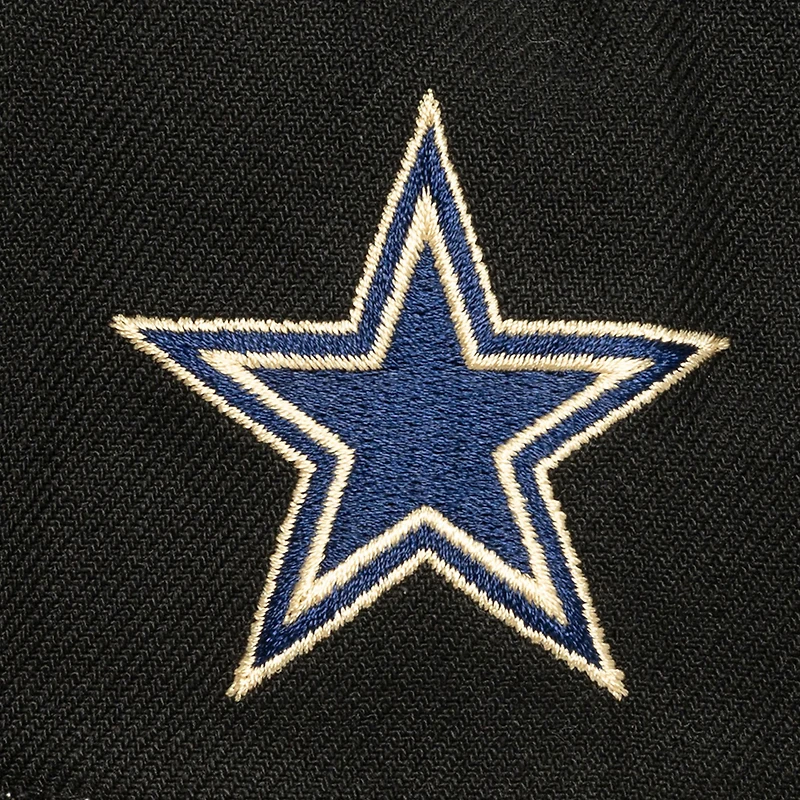 Men's Mitchell & Ness Black Dallas Cowboys Cream Script Snapback Hat