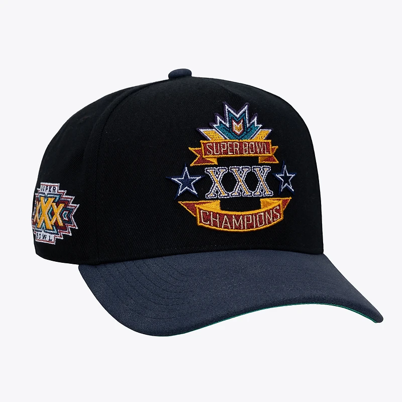 Men's Mitchell & Ness Black Dallas Cowboys Super Bowl XXX Champions Lux Pro Snapback