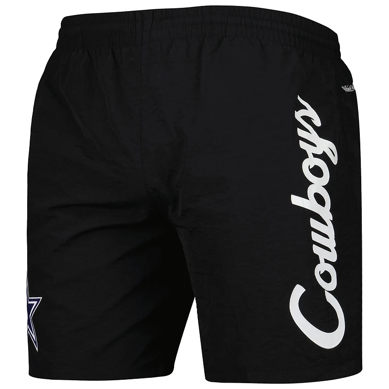 Short en nylon noir Dallas Cowboys Team Essentials pour homme de Mitchell & Ness