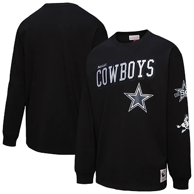 T-shirt à manches longues noir Mitchell & Ness pour homme