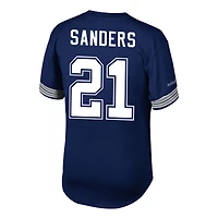 Men's Mitchell & Ness Deion Sanders Navy Dallas Cowboys Retired Player Name Number Mesh Top