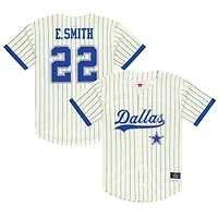 Men's Mitchell & Ness Emmitt Smith Cream Dallas Cowboys Name Number Mesh Button-Up Baseball Jersey
