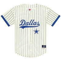 Maillot de baseball boutonné en maille crème Mitchell & Ness Emmitt Smith pour homme, Cowboys Dallas, avec nom et numéro