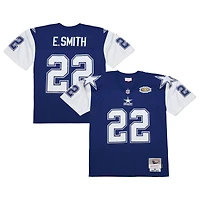 Maillot réplique Mitchell & Ness Emmitt Smith bleu marine des Cowboys de Dallas 1995 Legacy pour homme