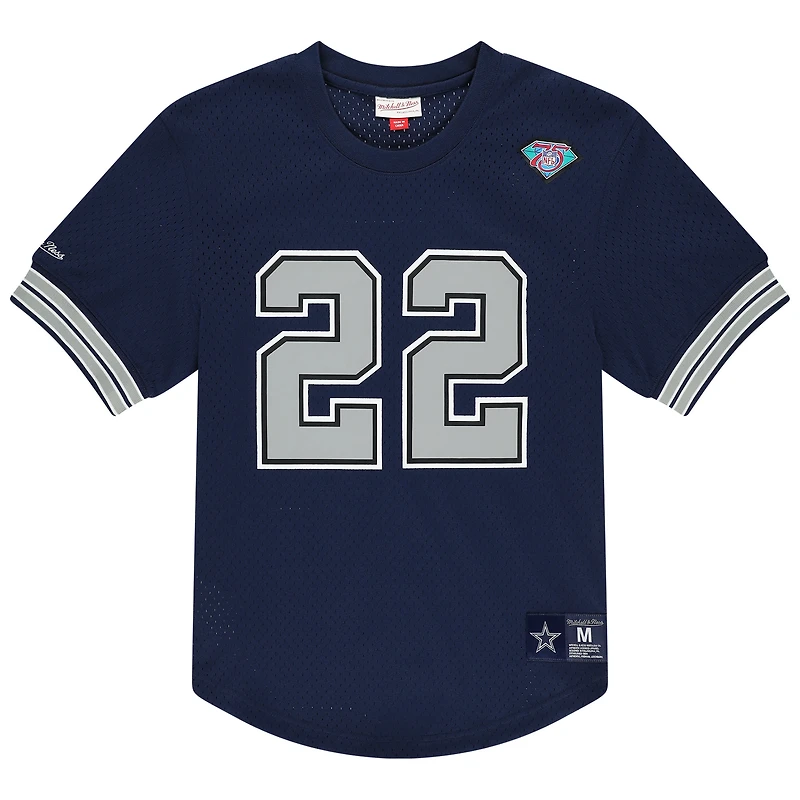 Men's Mitchell & Ness Emmitt Smith Navy Dallas Cowboys Retired Player Name Number Mesh T-Shirt