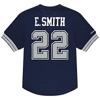 T-shirt en maille bleu marine Mitchell & Ness Emmitt Smith pour homme, joueur retraité des Cowboys de Dallas, avec nom et numéro