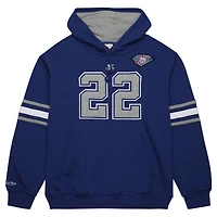 Sweat à capuche pour homme Mitchell & Ness Emmitt Smith bleu marine avec nom et numéro de joueur retraité des Cowboys Dallas