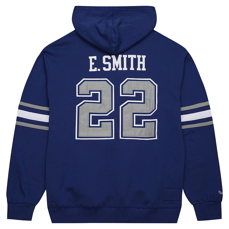 Sweat à capuche pour homme Mitchell & Ness Emmitt Smith bleu marine avec nom et numéro de joueur retraité des Cowboys Dallas