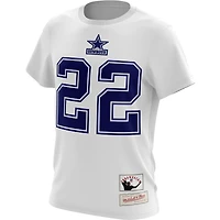 Men's Mitchell & Ness Emmitt Smith White Dallas Cowboys Name Number - T-Shirt
