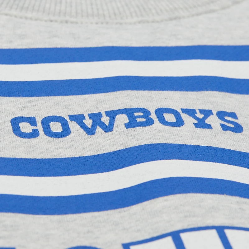 Sweat-shirt en molleton rétro imprimé all-over gris chiné Mitchell & Ness pour homme, motif Cowboys de Dallas