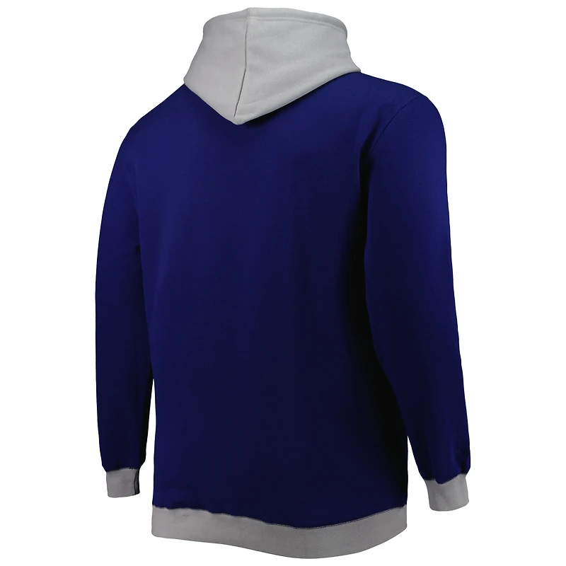 Men's Mitchell & Ness Navy/Silver Dallas Cowboys Big Tall Face Pullover Hoodie