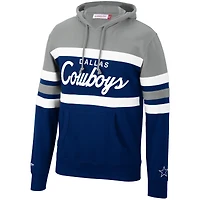 Pull pour hommes Mitchell & Ness Navy/Silver Dallas Cowboys Head Coach - Chandail à capuchon