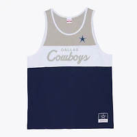 Débardeur Mitchell & Ness bleu marine/argent pour homme, modèle Dallas Cowboys Head Coach