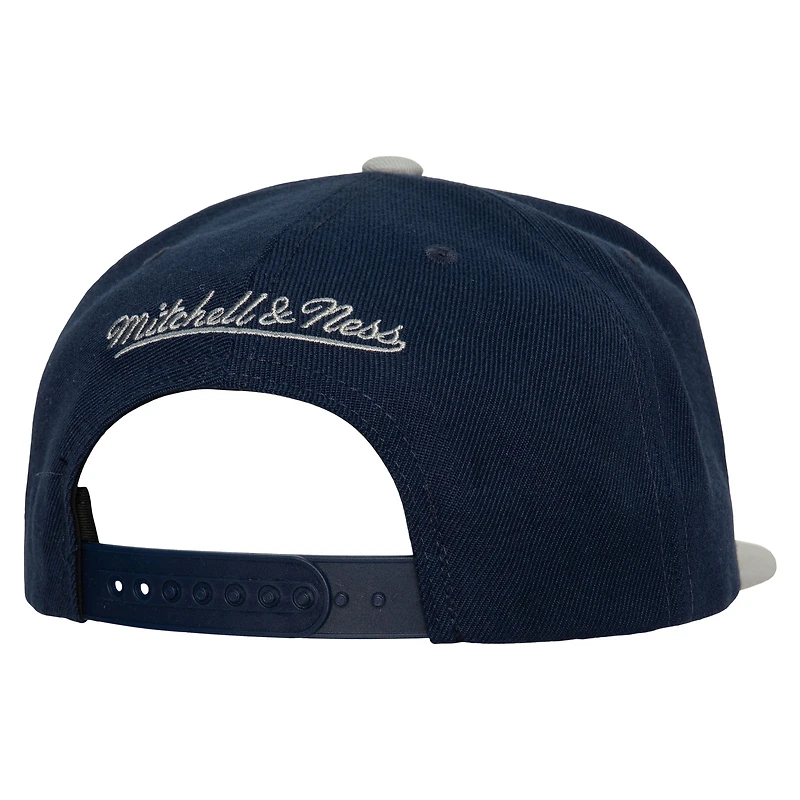 Casquette Snapback bicolore de l'équipe Dallas Cowboys Mitchell & Ness pour homme, bleu marine/argenté