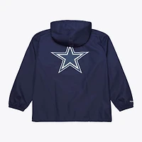 Veste d'entraîneur à capuche Mitchell & Ness bleu marine Dallas Cowboys pour homme
