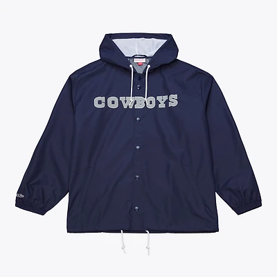 Veste d'entraîneur à capuche Mitchell & Ness bleu marine Dallas Cowboys pour homme