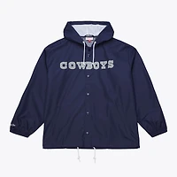 Veste d'entraîneur à capuche Mitchell & Ness bleu marine Dallas Cowboys pour homme