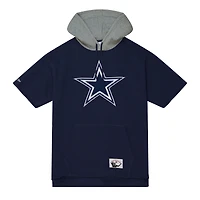 Men's Mitchell & Ness Navy Dallas Cowboys Postgame Short Sleeve Hoodie