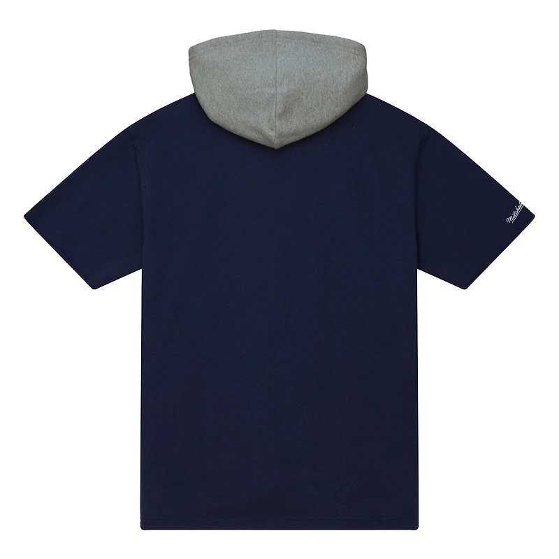 Men's Mitchell & Ness Navy Dallas Cowboys Postgame Short Sleeve Hoodie